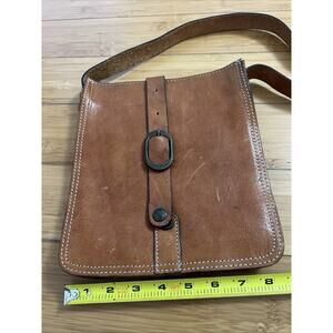 Patricia Nash Pouch Smooth Leather Crossbody Venezia Heritage Buckle Purse Bag